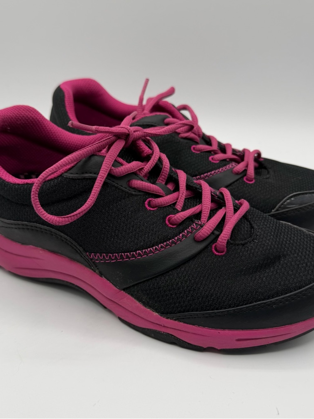 Vionic Kona Walking Shoes Womens 6.5 Wide Black Pink 1st Ray 43KONA 8552